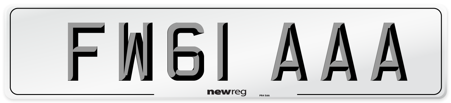 FW61 AAA Number Plate from New Reg